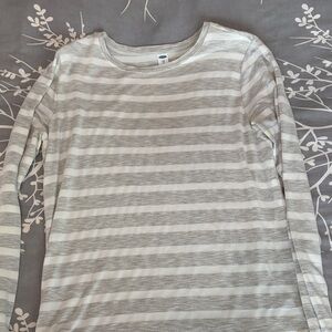 Old Navy Luxe Gray and White Top
